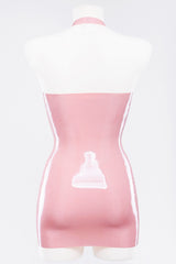 Light pink latex dress with molded cups