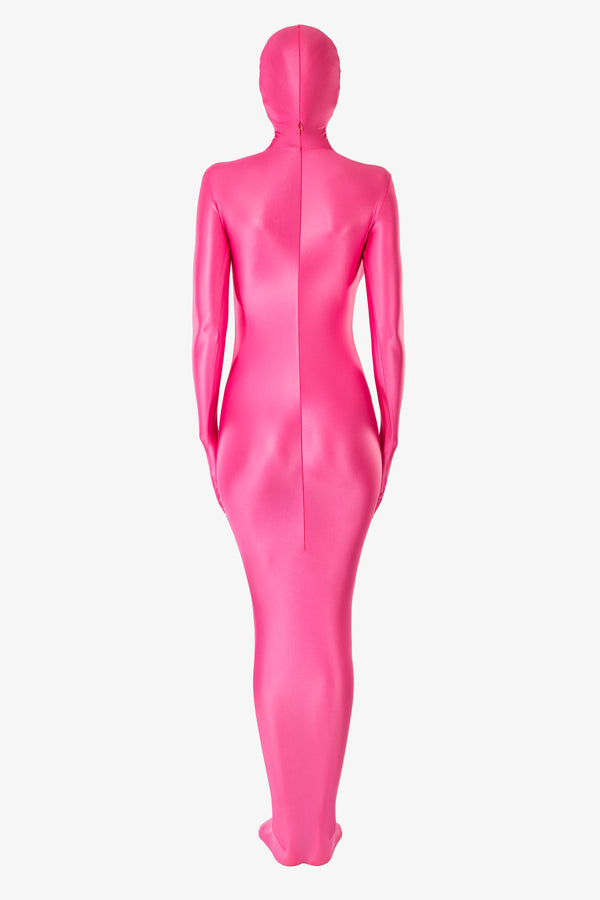 Spandex bondage body bag with separate hands, gloves and mask