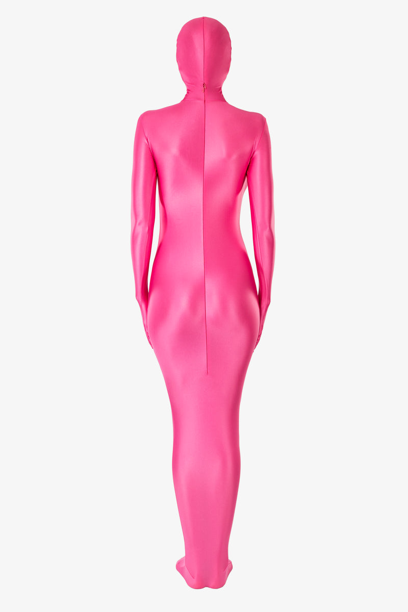 Spandex bondage body bag with separate hands, gloves and mask