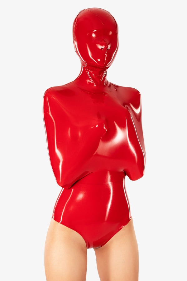 Bondage bodysuit with attached mask
