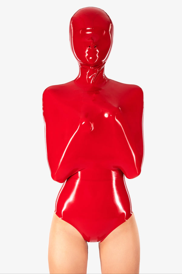 Bondage bodysuit with attached mask