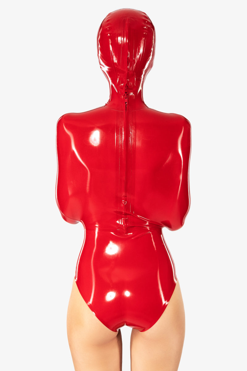 Bondage bodysuit with attached mask