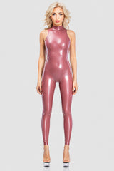 Sleeveless Latex Catsuit with Anatomical Cut and Thong Back