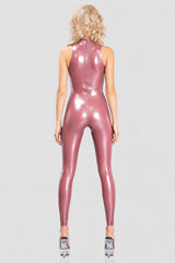 Sleeveless Latex Catsuit with Anatomical Cut and Thong Back