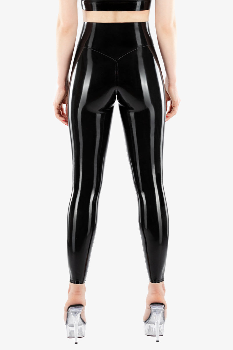 Latex high rise leggings