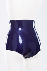 Slinky high waisted latex shorts