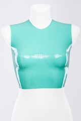 Latex tight-fitting top with cups
