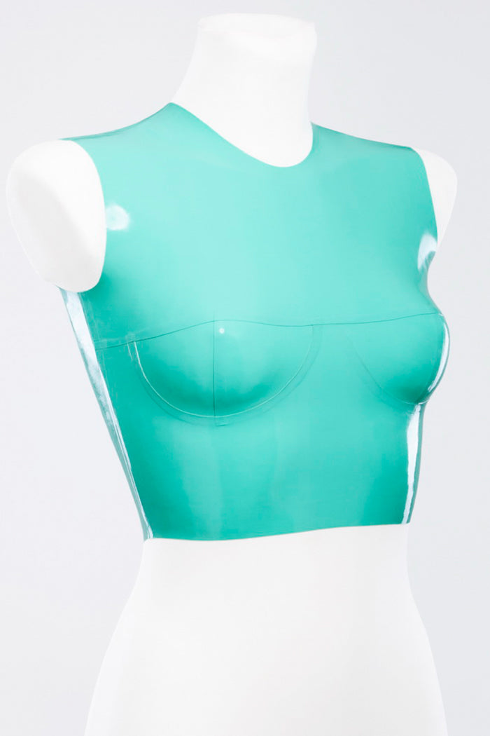 Latex tight-fitting top with cups