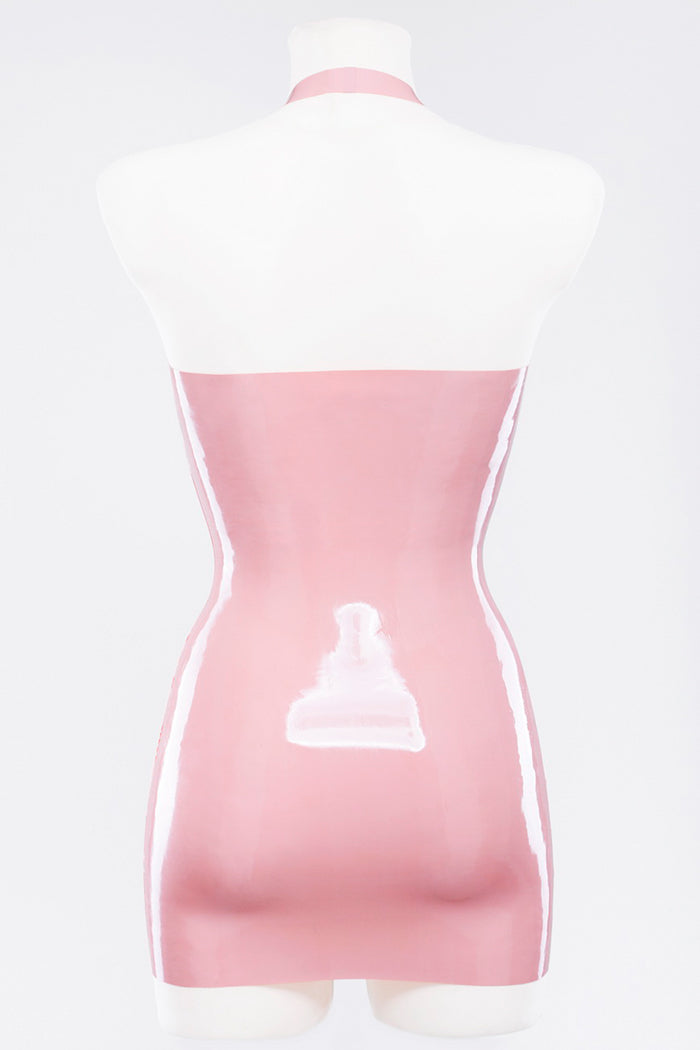 Light Pink Latex Dress with Molded Cups