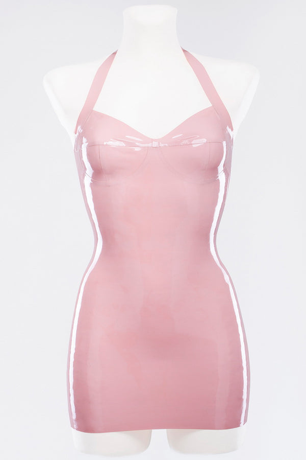 Light pink latex dress with molded cups