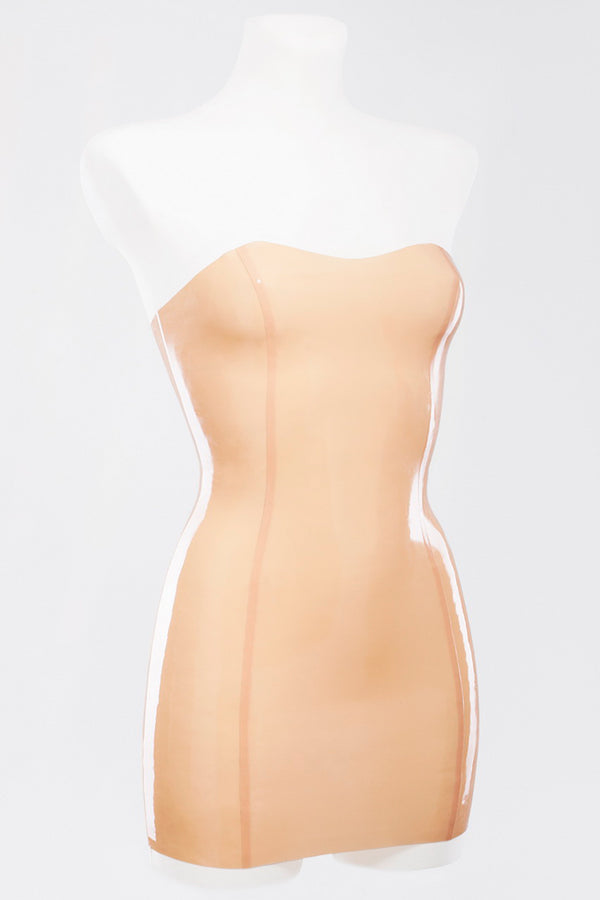 Latex strapless tube dress