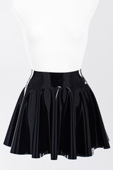 Latex fit-and-flare skirt