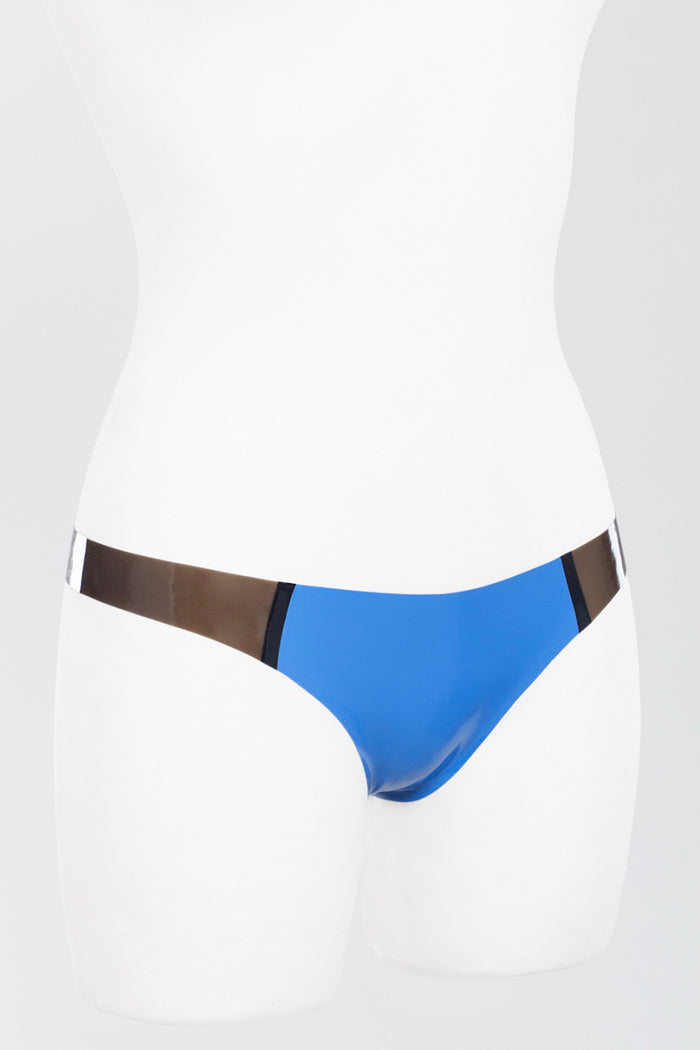 Latex thong panties with transparent sides