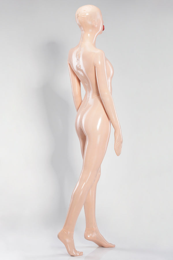 Fully enclosed latex doll suit