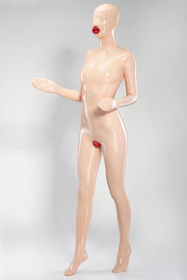 Fully enclosed latex doll suit