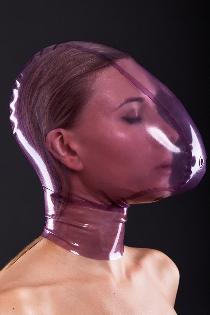 Latex ecstasy mask with small breathing hole – Bright&Shiny