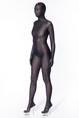 Shiny mesh fabric zentai catsuit